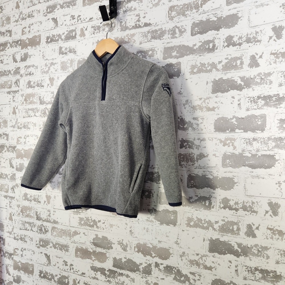 OshKosh B'gosh Sweatshirt‎ Boy's Size 7Gray Fleece Quarter Zip Pullover Casual - Picture 4 of 16